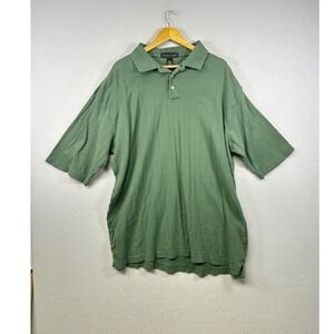 Cross Creek Men's Green Striped Short Sleeve Polo Shirt Size 2XL 100% Cotton